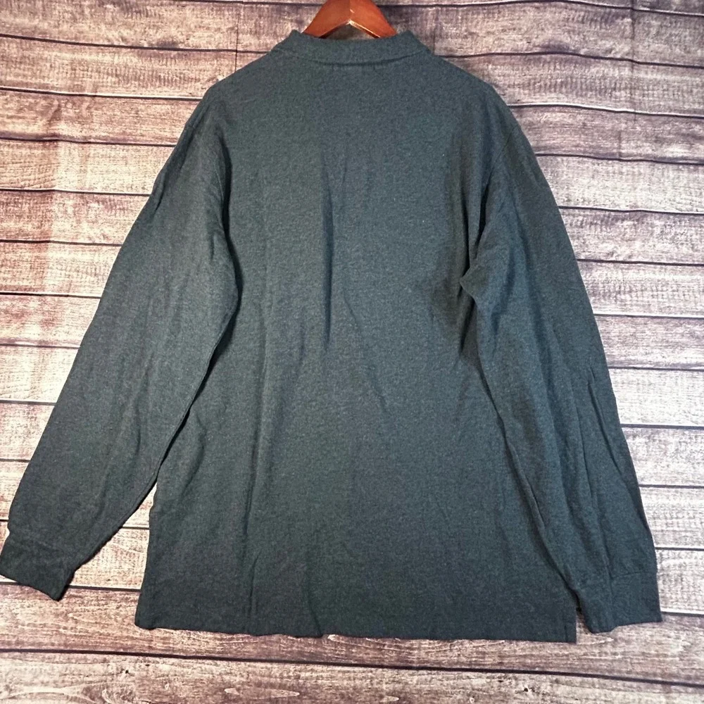 VTG Polo Ralph Lauren Mens XL Long Sleeve Polo Gray Cotton Pique Pony Collar NWT